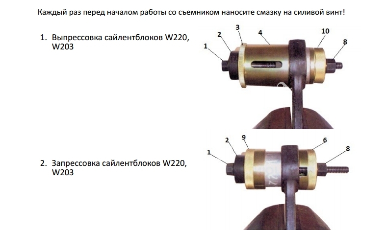 Съемник подушек подрамника